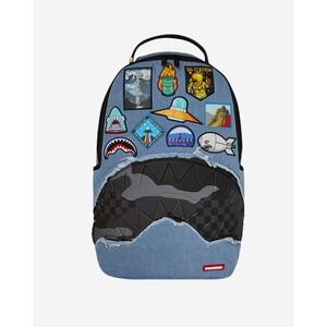 Sprayground Denim Tear 3am patch Backpack🔥New Black Bookbag Large School Bag